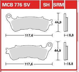 TRW Fékbetét készlet MCB776SH